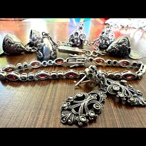 Lot of 3 Vintage Silver Jewelry Pieces! Art Deco Boho